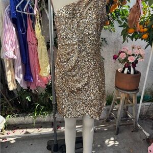 Sequin One-Shoulder Dress
